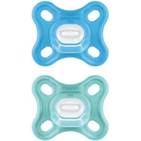 Mam Comfort Blue Силиконовые ортодонтические пустышки синие для 0-2 месяцев 2шт: цены и характеристики
