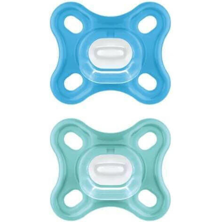 Mam Comfort Blue Силиконовые ортодонтические пустышки синие для 0-2 месяцев 2шт: цены и характеристики