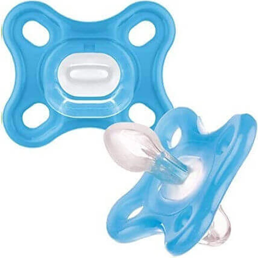 Mam Comfort Blue Силиконовые ортодонтические пустышки синие для 0-2 месяцев 2шт: цены и характеристики