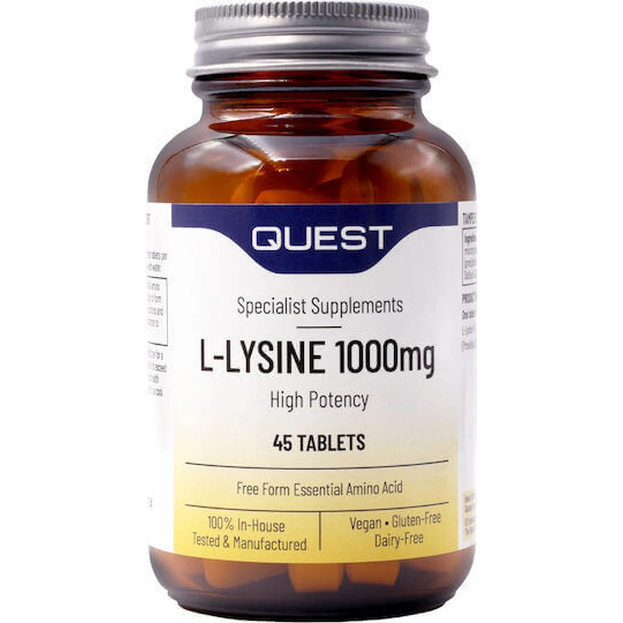 Quest L-Lysine High Potency 1000mg 45 Tablets: цены и характеристики