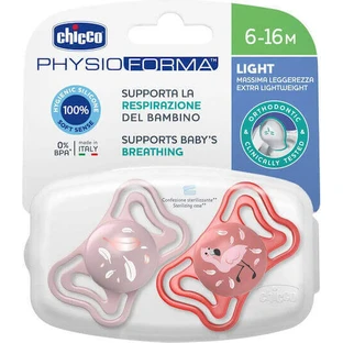 Chicco PhysioForma Легка силіконова пустушка бежева 6-16 місяців 2шт