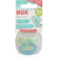 Nuk Signature Силиконовая ортодонтическая пустышка Лягушка - зелено-голубая для 18-36 месяцев