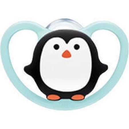 Nuk Space Силіконова ортодонтична пустушка з чохлом Penguin 0-6 місяців: ціни та характеристики