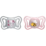 Chicco Chicco Легкая силиконовая пустышка Honey Bee - Grey-Rose для 2-6 месяцев 2шт 2шт