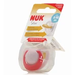 Пустышка Nuk Star резиновая с крышкой розовая/красная для 6-18 месяцев: цены и характеристики