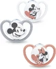 Nuk Space Mickey &amp; Minnie Силиконовая ортодонтическая пустышка с чехлом серая для 6-18 месяцев