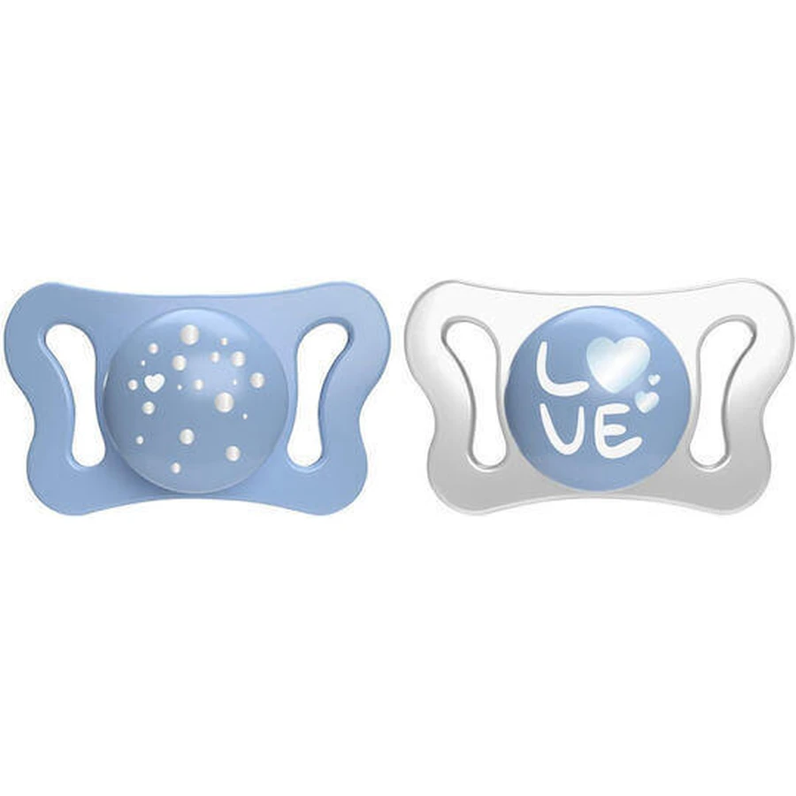 Chicco Physio Shape Micro Soothers Light Blue/White Пустышка силиконовая для 0-2 месяцев 2шт 2шт: цены и характеристики