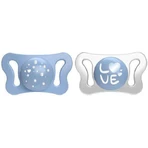 Chicco Physio Shape Micro Soothers Light Blue/White Пустышка силиконовая для 0-2 месяцев 2шт 2шт: цены и характеристики