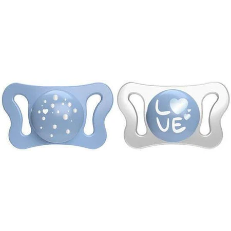 Chicco Physio Shape Micro Soothers Light Blue/White Пустышка силиконовая для 0-2 месяцев 2шт 2шт: цены и характеристики