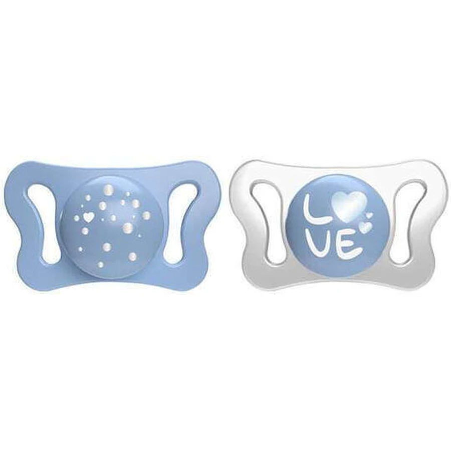 Chicco Physio Shape Micro Soothers Light Blue/White Пустышка силиконовая для 0-2 месяцев 2шт 2шт: цены и характеристики