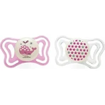 Chicco Ортодонтическая силиконовая пустышка с чехлом "Кит" - розовый-альб для 2-6 месяцев 2шт: цены и характеристики
