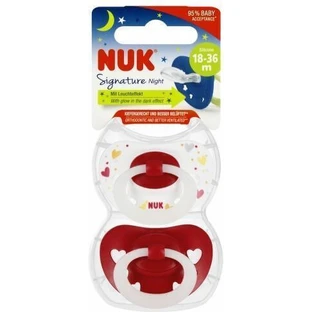 Nuk Signature Силиконовые ортодонтические пустышки бело-голубые 18-36 месяцев 2шт