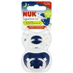Nuk Signature Силиконовые ортодонтические пустышки бело-голубые 18-36 месяцев 2шт: цены и характеристики