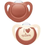 Nuk For Nature Силіконові пустушки бежево-червоні 6-18 місяців 2шт: ціни та характеристики