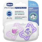 Chicco 71031-11 Силиконовая ортодонтическая пустышка с мешочком Птички - розовый/фиолетовый для 2-6 месяцев 2шт