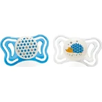 Chicco 71035-41 Пустышка-пустышка силиконовая Звездочки/Ушки - белый/синий для 16-36 месяцев 2шт 2шт: цены и характеристики