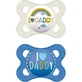 Mam I Love Daddy Пустышка силиконовая ортодонтическая - голубая - белая для 2-6 месяцев 2шт