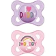 Mum 115S Ортодонтические силиконовые пустышки I Love Daddy Rainbow - Mov-Roz для 2-6 месяцев 2шт