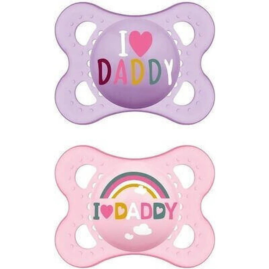 Mum 115S Ортодонтические силиконовые пустышки I Love Daddy Rainbow - Mov-Roz для 2-6 месяцев 2шт: цены и характеристики
