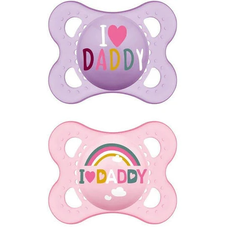 Mum 115S Ортодонтические силиконовые пустышки I Love Daddy Rainbow - Mov-Roz для 2-6 месяцев 2шт: цены и характеристики