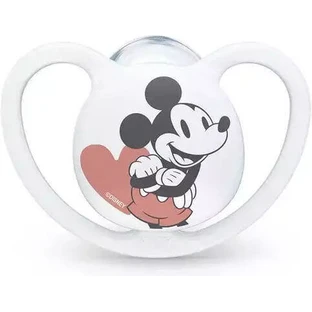 Силіконова ортодонтична пустушка Nuk Space Mickey & Minnie з чохлом Mangekyu від 0 до 6 місяців