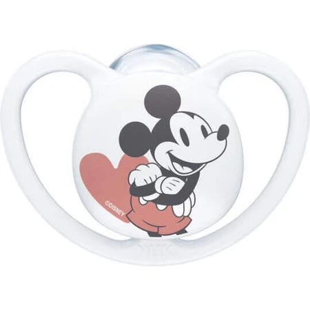 Силіконова ортодонтична пустушка Nuk Space Mickey & Minnie з чохлом Mangekyu від 0 до 6 місяців: ціни та характеристики