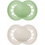 Пустушка Mam Colours Nature Green Green Ecru силіконова для 6-16 місяців 2шт