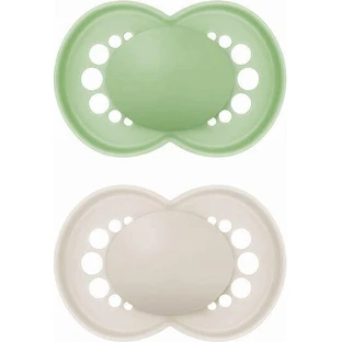 Пустушка Mam Colours Nature Green Green Ecru силіконова для 6-16 місяців 2шт