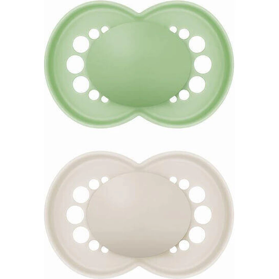 Mam Colours Nature Пустышка Green Green Ecru силиконовая для 6-16 месяцев 2шт: цены и характеристики