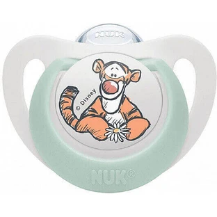 Nuk Disney Силиконовая пустышка с накладкой Винни - Фисташковая для 0-6 месяцев