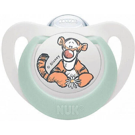 Nuk Disney Силиконовая пустышка с накладкой Винни - Фисташковая для 0-6 месяцев: цены и характеристики