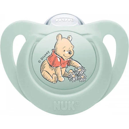 Nuk Disney Силиконовая пустышка с накладкой Винни - Фисташковая для 0-6 месяцев: цены и характеристики