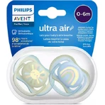 Силиконовая пустышка Philips Ultra Air Солнечный свет/шоколад - зеленый/голубой Открытая для 0-6 месяцев 2шт: цены и характеристики