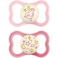 Пустышка Mam Supreme Silicone Paci Розовая птичка/звездочки для 6-16 месяцев