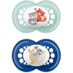 Mum Original Силіконові ортодонтичні пустушки з кришечкою Sky Blue / Blue Fox для 6-16 місяців 2шт: ціни та характеристики