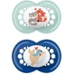 Mum Original Силіконові ортодонтичні пустушки з кришечкою Sky Blue / Blue Fox для 6-16 місяців 2шт