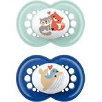 Mum Original Силіконові ортодонтичні пустушки з кришечкою Sky Blue / Blue Fox для 6-16 місяців 2шт: ціни та характеристики