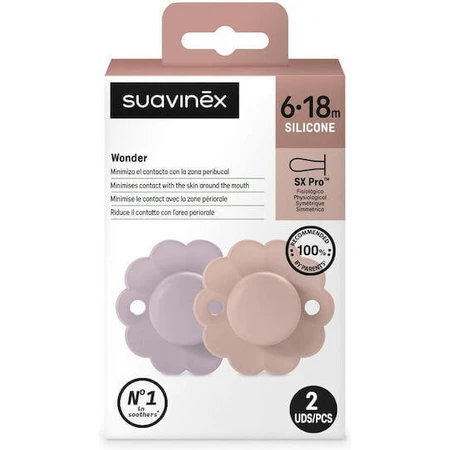 Силиконовая пустышка Suavinex Sx Pro - Wonder Wash/Mauve для 6-18 месяцев 2шт: цены и характеристики