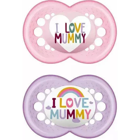 Mam Силіконова ортодонтична мумія I Love Mummy - рожева/рухлива для 6-16 місяців 2шт: ціни та характеристики
