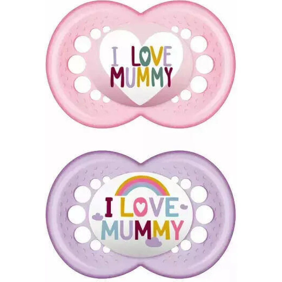 Mam Силіконова ортодонтична мумія I Love Mummy - рожева/рухлива для 6-16 місяців 2шт: ціни та характеристики