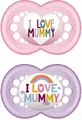 Mam Силіконова ортодонтична мумія I Love Mummy - рожева/рухлива для 6-16 місяців 2шт