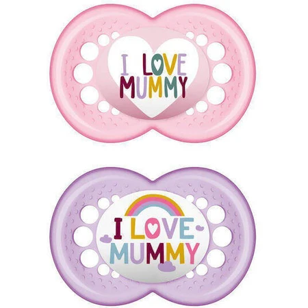 Mam Силіконова ортодонтична мумія I Love Mummy - рожева/рухлива для 6-16 місяців 2шт: ціни та характеристики