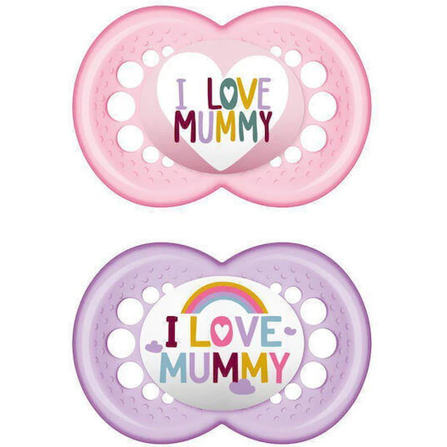 Mam Силіконова ортодонтична мумія I Love Mummy - рожева/рухлива для 6-16 місяців 2шт: ціни та характеристики
