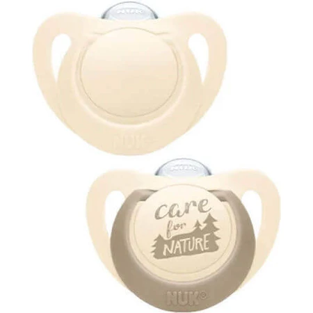 Nuk Care For Nature Натуральні силіконові пустушки - бежеві для 6-18 місяців 2шт: ціни та характеристики