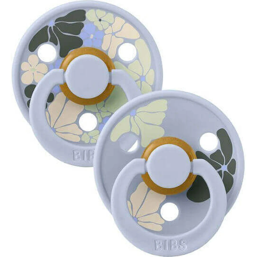 Нагрудники Studio Colour Νο2 Colour Rubber Soothers - Morning Bloom / Dusty Blue Blend для 6-12 месяцев 2шт 2шт: цены и характеристики