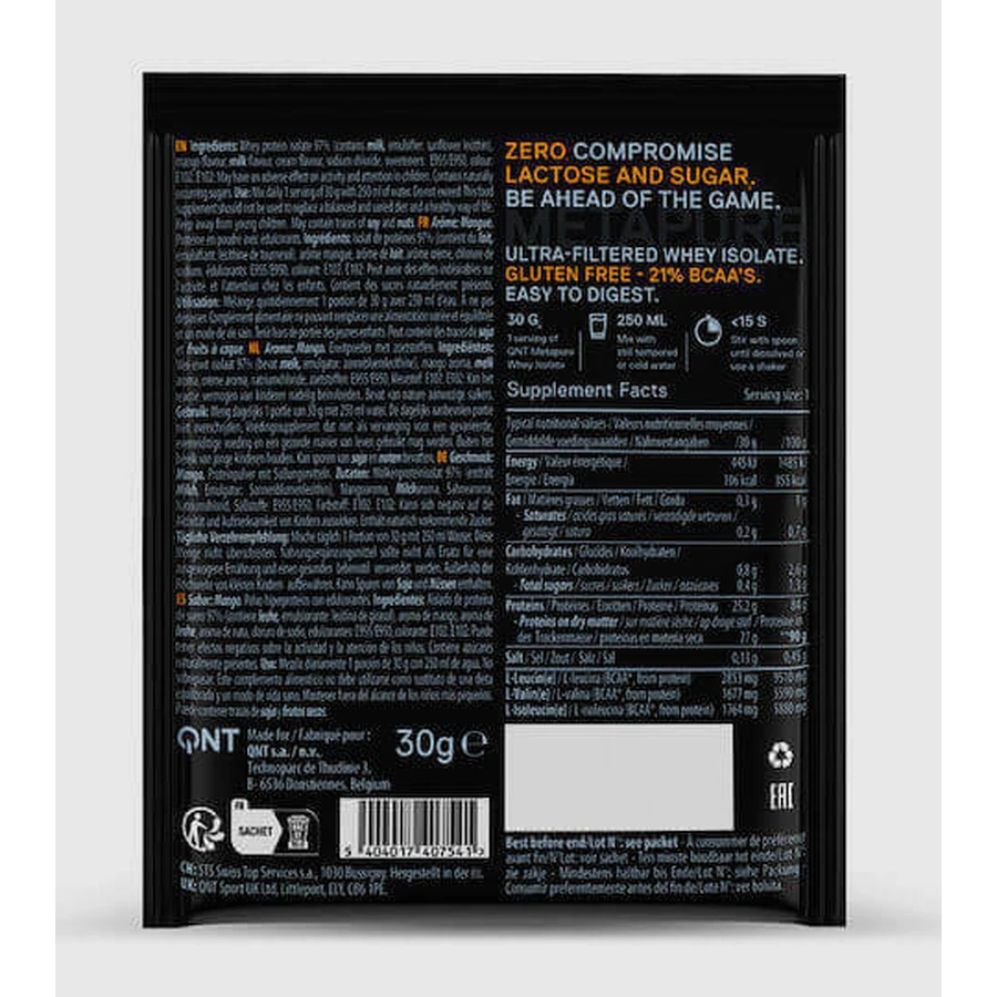 QNT Metapure Whey Protein Isolate Zero сывороточный протеин со вкусом манго 30гр: цены и характеристики
