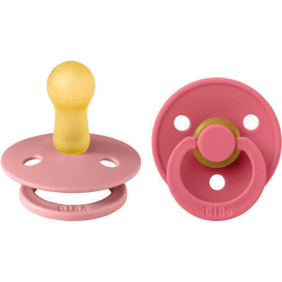 Пустышка Bibs 2 Colour Soother Rubber Pacifier Dusty Pink/Coral для 6+ месяцев: цены и характеристики