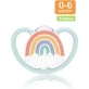 Силіконова ортодонтична пустушка Nuk Space з чохлом Rainbow - м'ятно-зелена від 0 до 6 місяців