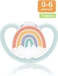 Силіконова ортодонтична пустушка Nuk Space з чохлом Rainbow - м'ятно-зелена від 0 до 6 місяців