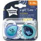 Tommee Tippee Time Night силиконовая ортодонтическая пустышка большая - сине-голубая открытая для 6-18 месяцев 2шт